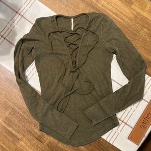 Free People Lucky Lace U Top